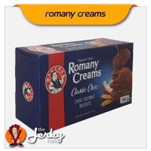 Bakers Romany Creams Choc Coconut Biscuits angled view image