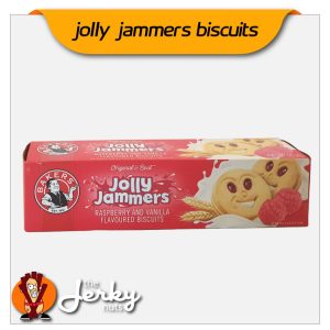 Bakers Jolly Jammers 200g pack featuring biscuit image