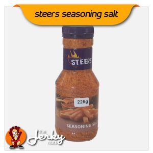 Steers Seasoning Salt 225g bottle with classic Steers branding and image of chips