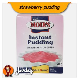 Moir's Instant Strawberry Pudding 90g box – front label with product name visible
