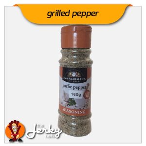 Ina Paarman's garlic pepper seasoning 160g bottle – front label view with product branding